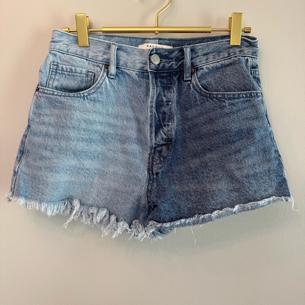 PacSun Blue Jean‎ Shorts with Frayed Hem